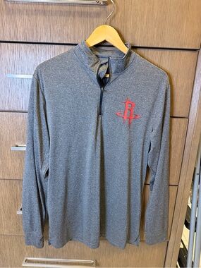 NBA Gray Heather Quarter-Zip with Houston Rockets
